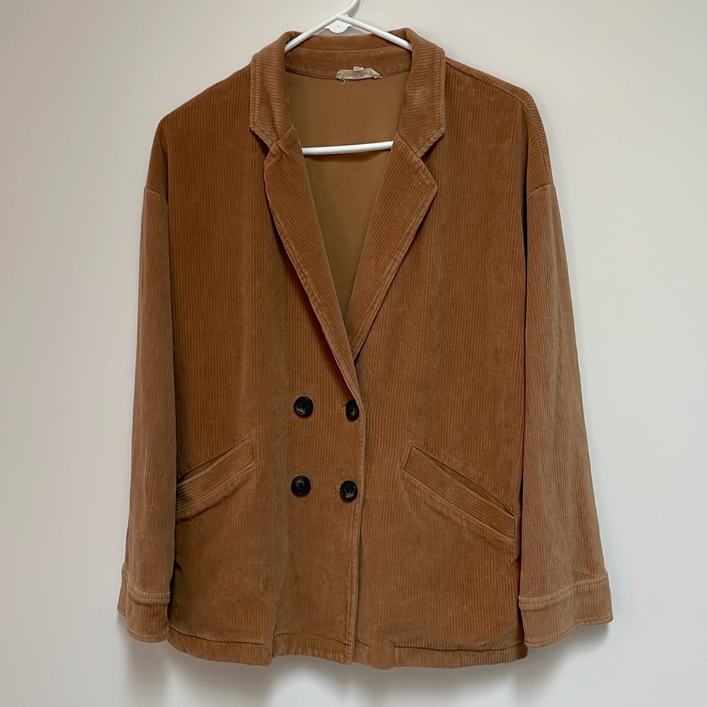 Madewell Women's Knit Corduroy Redford Cotton 2 Button Blazer Size M